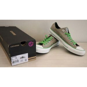 Converse 142389C Men's 8 Women's 10 Gray/Green Low Top Chuck Taylor Sneakers